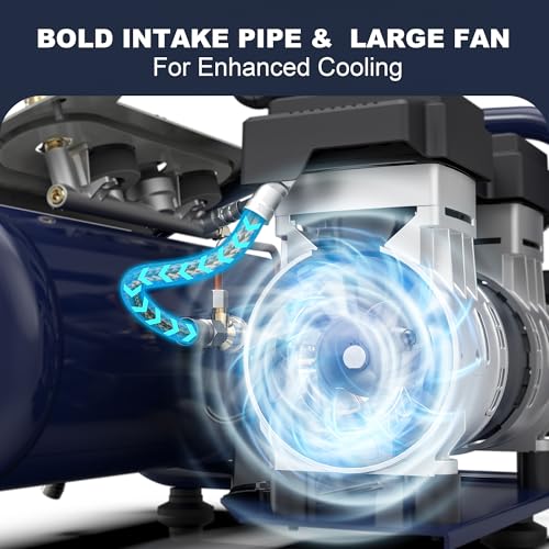 STEALTH Air Compressor 3 Gallon, Quiet Air Compressor, Oil-Free,for Tire Inflator, Auto Repair, Woodwork Nailing (SAQ-1301) - style: SAQ-1301