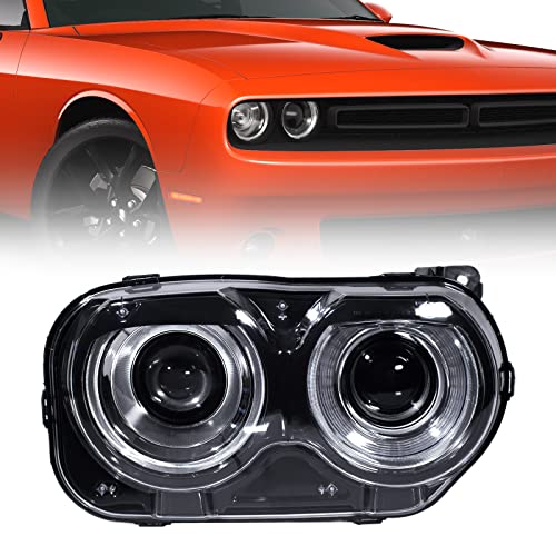 Halogen Headlight Compatible with Dodge Challenger 2015-2021 RH - color: Right Passenger Side