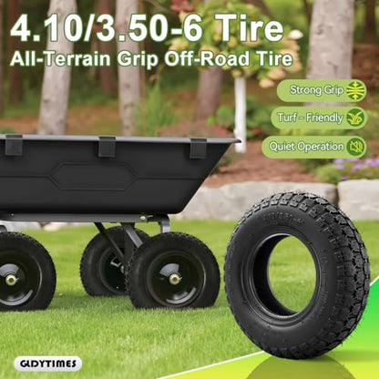 4.10/3.50-6 Tire and Inner Tube,Heavy Duty,Replacement for 4.10-6 13x4.00-6 Tire,Fit for Lawn Mower Hand Truck Wheelbarrow ATV Quad, 2 Pack - color: 4.10/3.50-6 tire＆tube 2pc