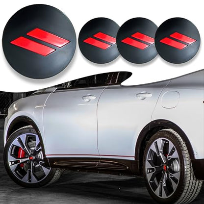 4pcs 63mm 2.5 inches Slash Wheel Center Cap Covers Fit for Dodge Charger Durango Dart 2015-2020 Jeep/Chrysler - color: Black-Red