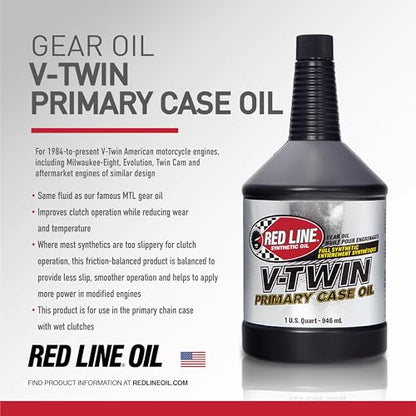 Red Line 42904 V-Twin Primary Case Oil, For use with UTVs, ATVs and Sportbikes - 1 Quart (3 Pack) - size: 3 Quart