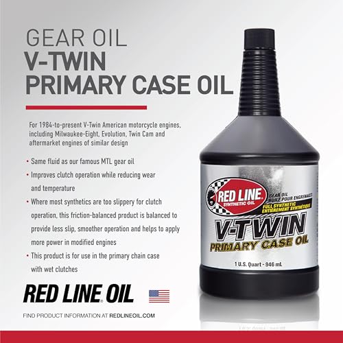 Red Line 42904 V-Twin Primary Case Oil, For use with UTVs, ATVs and Sportbikes - 1 Quart (4 Pack) - size: 4 Quarts