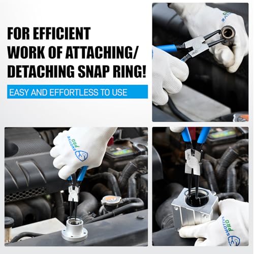 SMOTIVEPRO Precision 8PCS Snap Ring Pliers Set, 7" & 9" Internal/External - size: 8PC 7"/9" Internal/External Set
