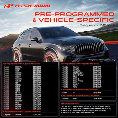 A-Premium 315MHz Pre-Programmed TPMS Sensor Tire Pressure Monitoring Sensor