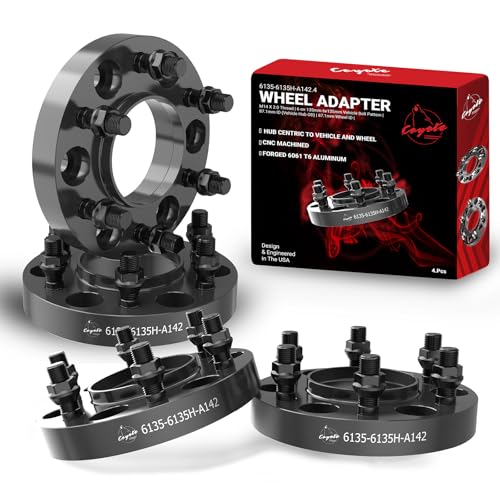 Wheel Accessories Parts 4 Pcs Hub Centric Wheel Spacers 6 on 135mm 6x135mm 1.00 Inch Thick M14X2 14x2 Thread Stud Fits Ford F-150 Expedition ｜ Lincoln Navigator Mark LT - size: 1.00" Thick - 4 Pack, style: 2001-14 F150 Expedition