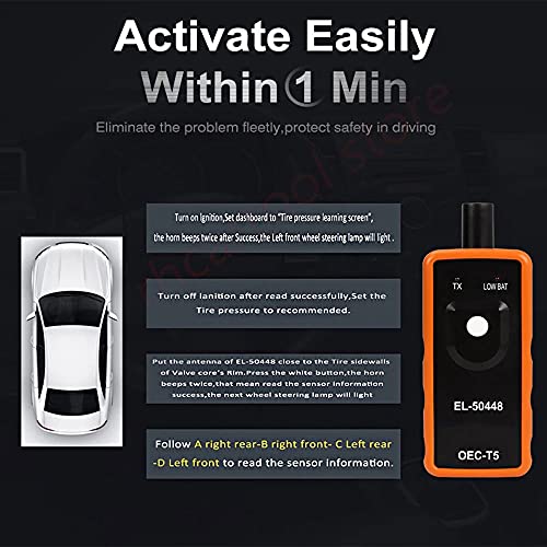 Car Tire Pressure Monitor System Reset Tool TPMS Programming Activation Tool Fit for GM Vehicles with 315/433 MHz TPMS