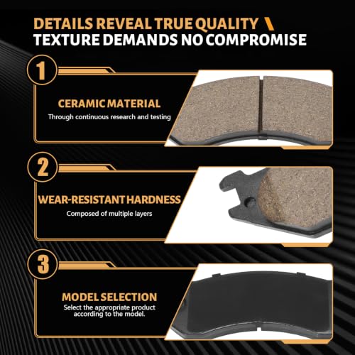 D702 Front Ceramic Brake Pads Kit Fit For Dodge Ram 1500 2004-2008, For Ram 2500 2001-2008, For Ram 3500 2001-2008, For Ram 4000 2002, 2005-2008 - size: HZ702