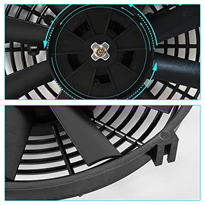 Mupera 10 Inch Electric Radiator Cooling Fan Puller 12V w/Mount Kit 2 Set - size: Straight-2Pcs X10 inch