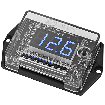 TARAMPS VTS5.1 Automotive Digital Voltmeter and Sequencer VTS 5.1 Blue LED Automotive Car Audio 5 Sequencer Outputs SPL Mode Voltage Protection, Digital Display, Car Audio Monitor, Black