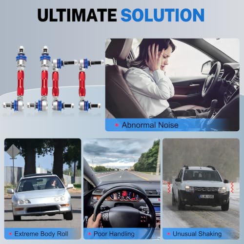 Front & Rear Adjustable Stabilizer Sway Bar End Links Suspension Kit Compatible with Lexus GX470 2003-2009, Toyota 4Runner 2003-2022, Toyota FJ Cruiser 2007-2014