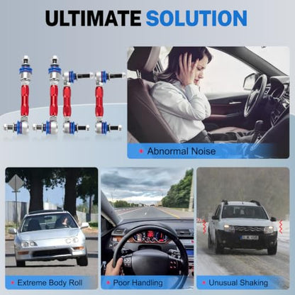 Front & Rear Adjustable Stabilizer Sway Bar End Links Suspension Kit Compatible with Lexus GX470 2003-2009, Toyota 4Runner 2003-2022, Toyota FJ Cruiser 2007-2014
