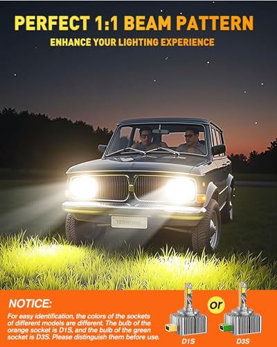Termitor D1S Bulbs, 6000K Cool White 60000LM High Brightness, IP68 Waterproof Xenon Bulb, 3-Minute Plug N Play, Direct Replacement for 66144 66140 85140 85415, Pack of 2 - color: D1S