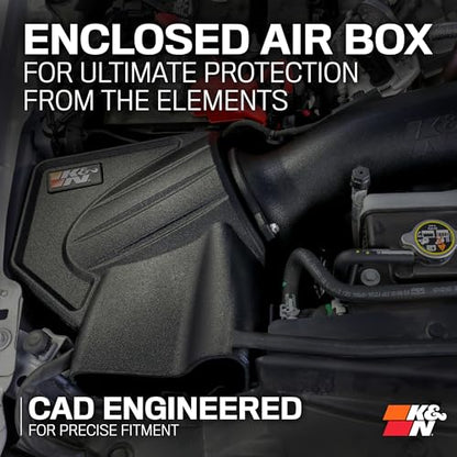K&N Cold Air Intake System: High-Flow Air Filter, Increase Performance & Towing: Compatible with 2021-2024 FORD: Bronco, 63-2620 - style: L4 2.3L Intake