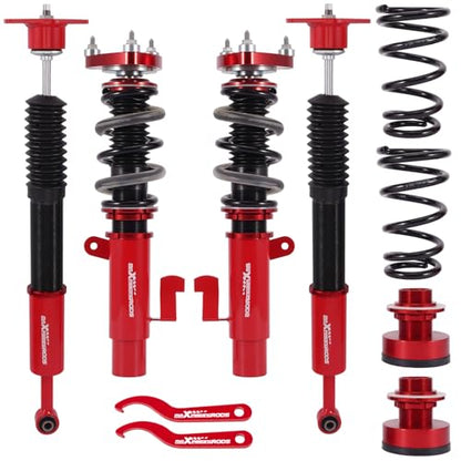 maXpeedingrods Coilovers for Volvo C30 FWD 2007-2013, for Volvo S40 FWD 2004-2012, V50 FWD 2005-2012, Height Adjustable Coilovers Suspension Kit, Preset Damping Shock Absorber Lowering Kit Red