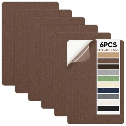 Canvas Patch 5.5 x 8 Inches 6Pcs Self-Adhesive Waterproof Canvas Patch Kit for Repairing Tents,Sofas,Boat Covers,Camping Chair,Awnings,Car Seats.(Brown) - color: Brown, size: 5.5"×8"