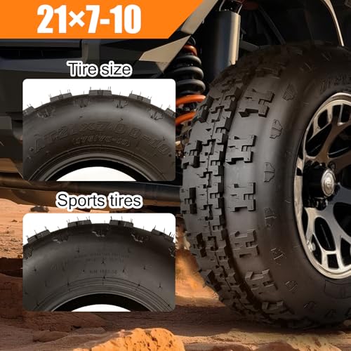 TRIPOWER 21x7-10 ATV Tires 21x7x10 All Terrain Tire Sport Quad Trail Mud Sand Off-Road Tires, 4PR, Tubeless, Set of 2 - size: 21x7x10