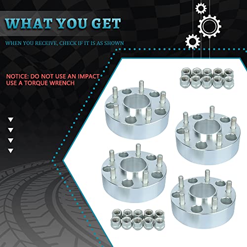 IRONTEK 2in 5x139.7mm Wheel Spacers (2", 77.8mm Hub Bore, M14X1.5 Studs) 5x5.5 to 5x5.5 Hubcentric Spacers Adapter 50mm FITS 2012-2020 for Ram 1500 [Silver 4 PCS] - size: 5x5.5-50mm