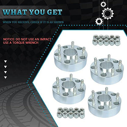 IRONTEK 2in 5x139.7mm Wheel Spacers (2", 77.8mm Hub Bore, M14X1.5 Studs) 5x5.5 to 5x5.5 Hubcentric Spacers Adapter 50mm FITS 2012-2020 for Ram 1500 [Silver 4 PCS] - size: 5x5.5-50mm