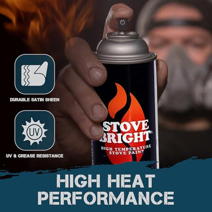Stove Bright 8105 High Temp Spray Paint, Metallic Blue, 12 Oz, 1200°F