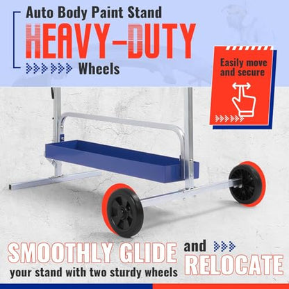Rotating Paint Stand Universal W/Tool Tray&360° Rotation Adjustable - color: Blue