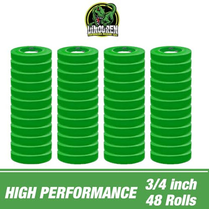 LAUCO DINOGREN Masking Green Tape 3/4 Inch x 60 Yards, 48 Rolls, Green High Performance Painters Tape, Heat, UV and Water Resistant Tape for Car Painting and Auto Body Refinishing, 7765 - size: 0.75in-48rolls