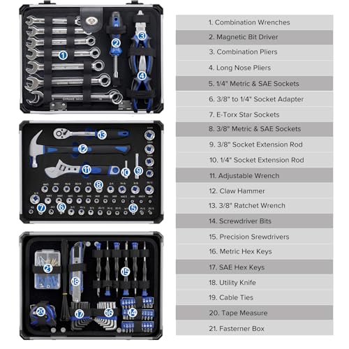 Prostormer Mechanic Tool Set, 219-Piece Basic Hand Tool Kit