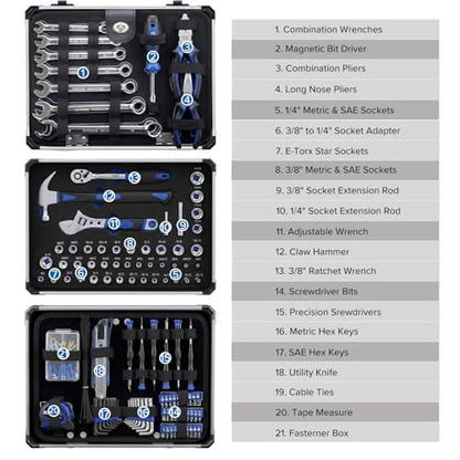 Prostormer Mechanic Tool Set, 219-Piece Basic Hand Tool Kit
