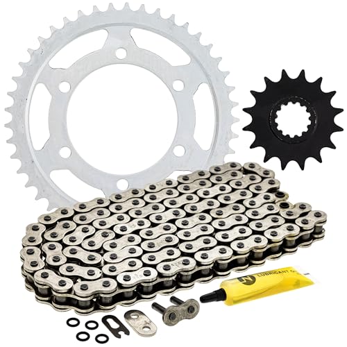 NICHE Drive Sprocket Chain Combo for Yamaha MT-09 FZ09 XSR900 Front 16 Rear 45 Tooth 525V O-Ring 110 Links - size: O-Ring Chain