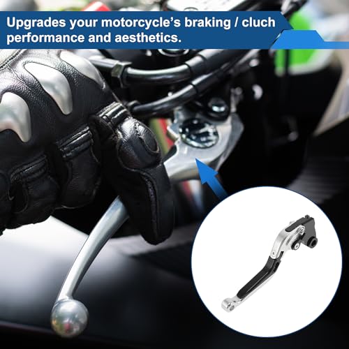 Short/Long Brake Clutch Levers for Kawasaki Ninja ZX6R 636 00-04 - color: Silver Tone Head Black Handle