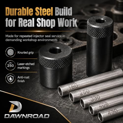 34720 Fuel Injector Seal Installer Kit, 8-Piece PTFE Seal Sizing Tool Set
