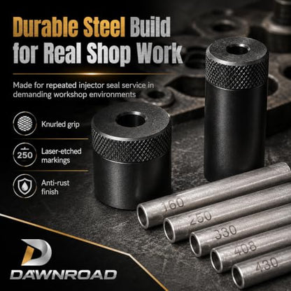 34720 Fuel Injector Seal Installer Kit, 8-Piece PTFE Seal Sizing Tool Set
