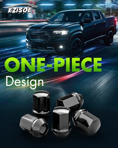 20PCS 9/16-18 Lug Nuts Chrome 1.5" Tall for Dodge 2002-2010 Ram 1500 - size: Black