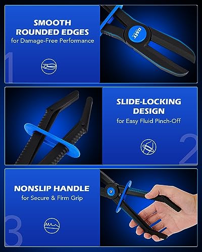 OMT Hose Pinch Off Pliers Set, 6Pc Line Clamp With Straight & 90° Pliers - style: Straight and Angled
