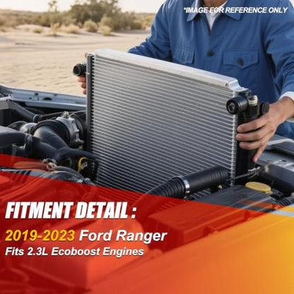 DPI-13804 Radiator Compatible with 2019-2023 Ford Ranger 2.3L Ecoboost - color: 19-23 Ford Ranger 2.3L Ecoboost
