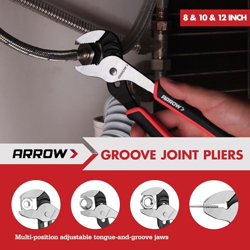 ARROW 8-Piece Pliers and Wrench Set, Pliers Kit with Roll-Up Pouch
