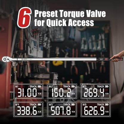 VANPO Digital Torque Wrench, 3/4", 31–627 ft-lb for Heavy Equipment - size: 3/4-Inch-02