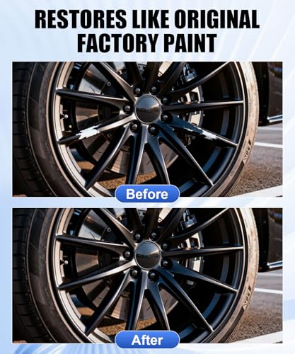 Amiss Full Matte Black Rim Repair Kit, Wheel Paint and Rim Paint Touch Up Pen for Curb Rash, Universal Alloy Wheel Scratch Repair for Scratches and Scuffs, Car Accessories (Full Matte Black) - color: Full Matte Black