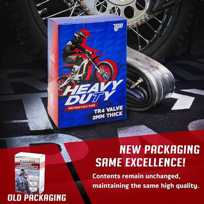 2.50/2.75-14 (60/100-14) Heavy Duty Inner Tube – 2mm Reinforced Butyl, TR4 Straight Valve – Fits Apollo, SSR, Thumpstar, Yamaha PW80, Honda CRF70, Pit & Mini Dirt Bikes - size: 2.50/2.75-14 (60/100-14)