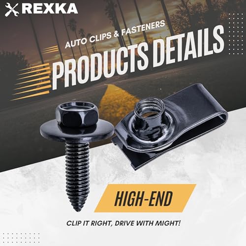 Rexka 15 Sets M8-1.25 Extruded U Nut & Body Bolts Screw Kits for GM Ford Chevy Buick GMC Cadilac Hummer Oldsmobile Pontiac Saturn Cars Trucks (Pack of 2) - size: One Size (Pack of 2)