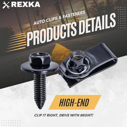 Rexka 15 Sets M8-1.25 Extruded U Nut & Body Bolts Screw Kits for GM Ford Chevy Buick GMC Cadilac Hummer Oldsmobile Pontiac Saturn Cars Trucks (Pack of 2) - size: One Size (Pack of 2)