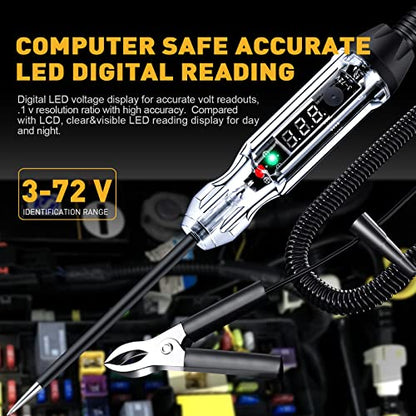 3-72V DC Buzzer Automotive Test Light, Bidirectional Auto Voltage Tester