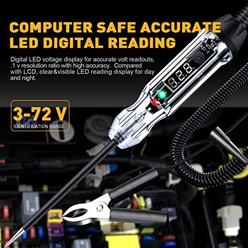 3-72V DC Buzzer Automotive Test Light, Bidirectional Auto Voltage Tester