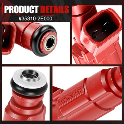 35310-2E000 Fuel Injectors Set of 4 Compatible with 2017-2020 Elantra 2.0L - color: QMP-GN02700