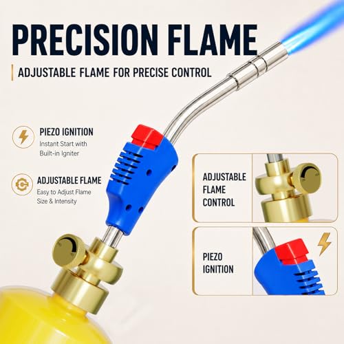 Mapp Gas Torch Head, 360° Rotatable Propane Torch, Welding Torch - color: Blue