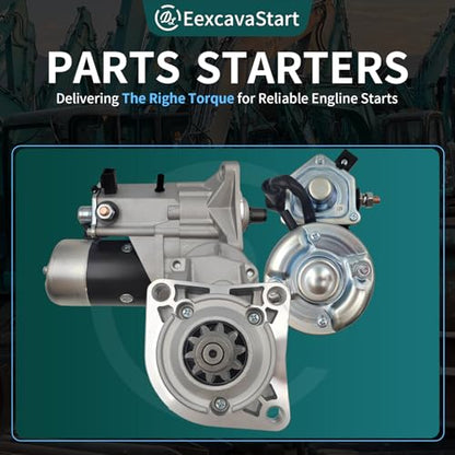 Starter Motor for Caterpillar CAT Backhoe Loader 416B 416C 416D 420D 420E - New Automotive Replacement Starter Replaces 143-0539 143-0538 17418N 228000-1421 0R4316