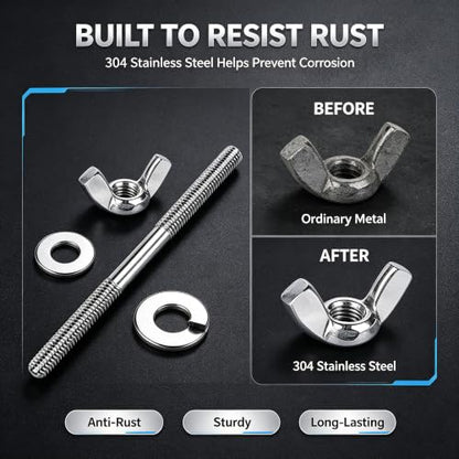 Air Cleaner Stud Kit,18-8 Stainless Steel,Air Cleaner Mounting Bolt,6 inch - size: 6 Inch