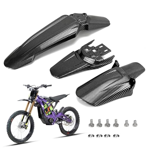 XINGWU Surron Light Bee X/S Segway X160/X260용 전면 후면 펜더 세트 전기 더트 바이크 펜더 쇼크 펜더 Ebikes Surron 부품용 탄소 섬유 스타일 전체 키트 - size: Whole Kit, style: 2-블랙/카본 섬유