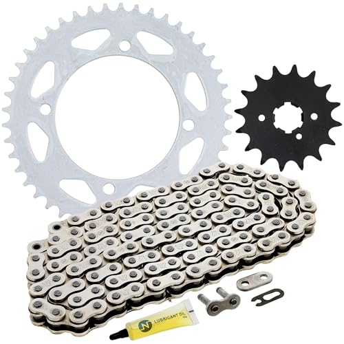 NICHE Drive Sprocket Chain Combo for Yamaha Virago V-Star 250 Route 66 XV250 Front 16 Rear 45 Tooth 520NZ Standard 114 Links - size: Standard Chain
