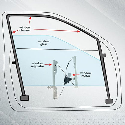 FINDAUTO 748-032 Power Window Regulator for 2008-2013 for NISSAN for ROGUE - size: Front Right, style: 2008-2013 for Nissan Rogue,2014-2015 for Nissan Rogue Select