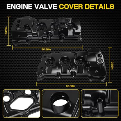 Upgrade Aluminum Engine Valve Cover kit Compatible with Ford F-150 Expedition 2013-2017 Transit 150 250 350 2015-2022 Lincoln Navigator 2015-2017 Replacement for BL3Z-6582-H DL3Z-6582-C Left & Right